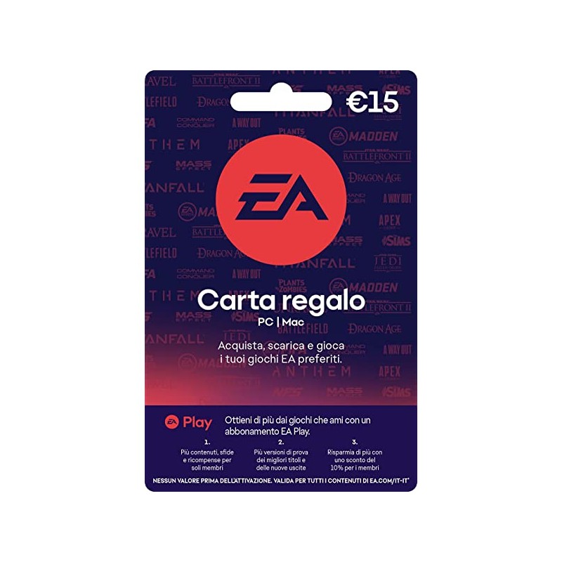EA CARTA REGALO 15€ RICARICA-GIFT CARD