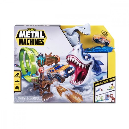 ZURU METAL MACHINES – SHARK ATTACK TRACK GIOCATTOLO PISTA + AUTO + SQUALO