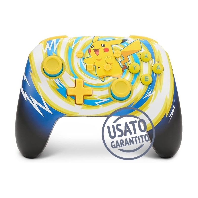 CONTROLLER POWERA ENHANCED WIRELESS PIKACHU VORTEX PER NINTENDO SWITCH - USATO GARANTITO