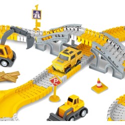 FLEXIBLE CONSTRUCTION CAR TRACK PLAYSET PISTA CON VEICOLI DA 255 PEZZI - PLAYSET 26539