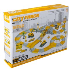 FLEXIBLE CONSTRUCTION CAR TRACK PLAYSET PISTA CON VEICOLI DA 255 PEZZI - PLAYSET 26539