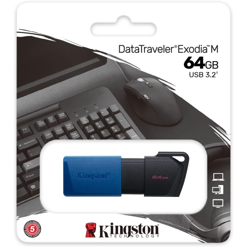 PENDRIVE DA 64 GB KINGSTON PENNINO USB DATATRAVELER EXODIA M PENDRIVE USB 3.2 GEN 1