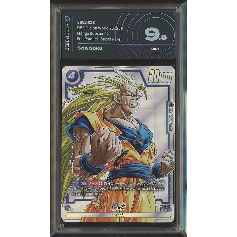 SON GOKU SB02-023 FUSION WORLD V.2 - ALTERNATE ART CARTA JAP GRADATA 9.5 IN CUSTODIA RIGIDA AI GRADING + CERTIFICATO DIGITALE