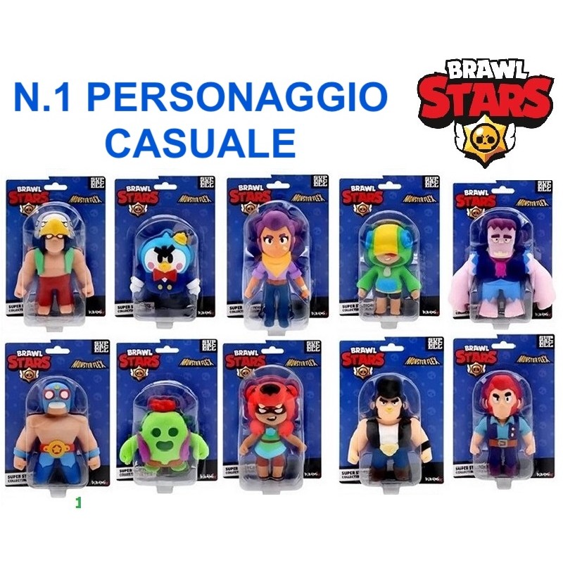 BRAWL STARS MONSTER FLEX SUPERCELL FIGURE - N.1 PERSONAGGIO CASUALE