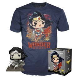 SET DA REGALO FUNKO POP WONDER WOMAN JIM LEE + T-SHIRT TAGLIA S RARO ESCLUSIVO