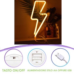 LAMPADA AL NEON FLASH - ACCENSIONE TRAMITE USB OPPURE BATTERIE STILO AA