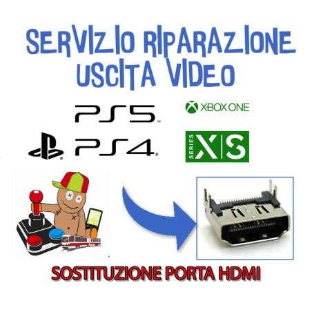 RIPARAZIONE USCITA VIDEO PER CONSOLE PS5-PS4-XBOX ONE S-XBOX SERIES X E S